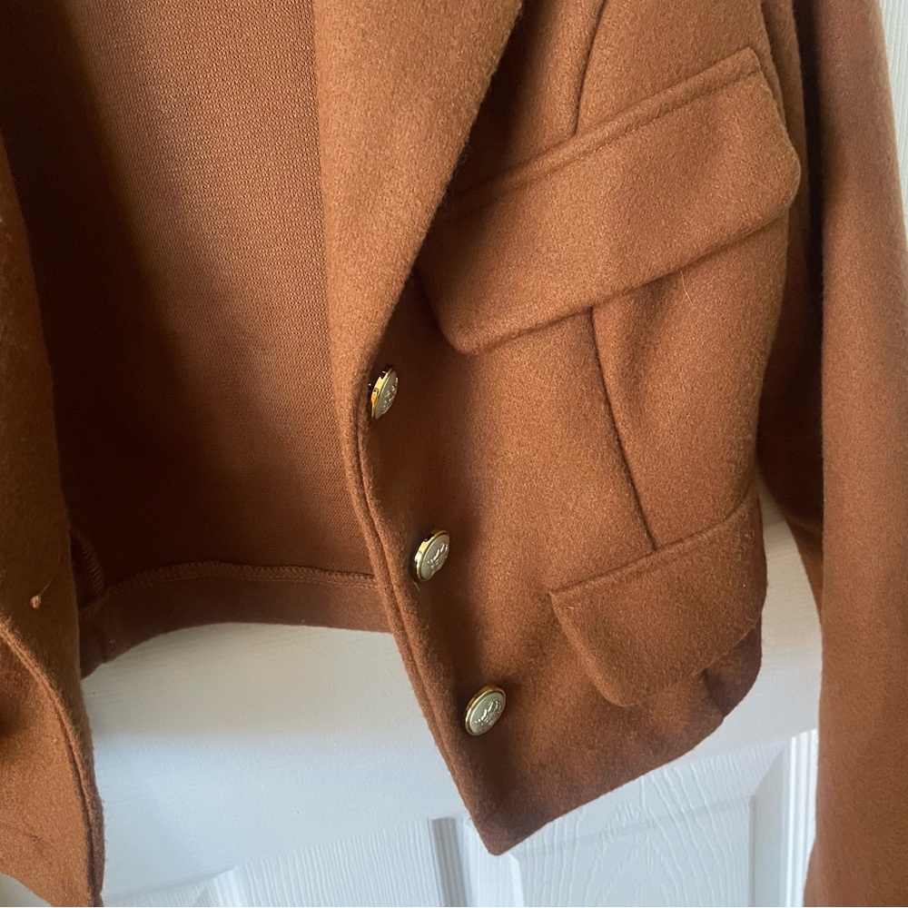 NWOT Vintage Style Brown Crop Jacket - Picture 3 of 4